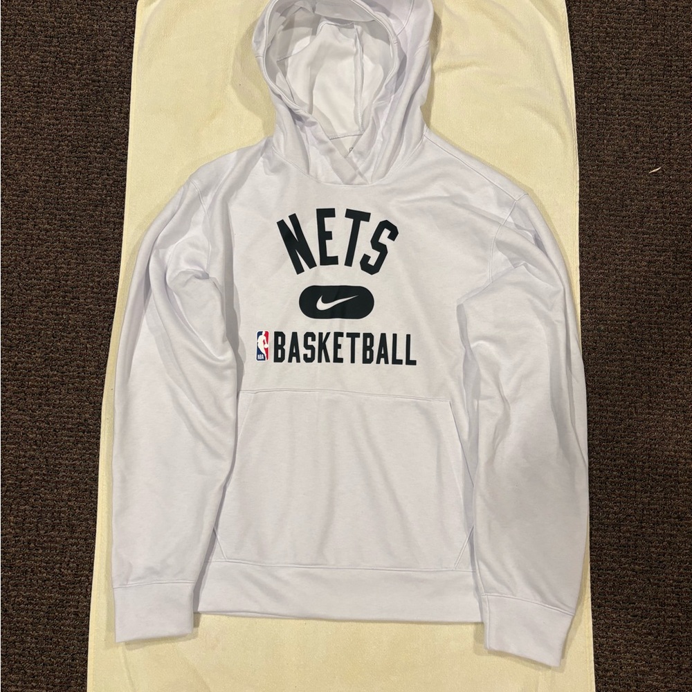 Brooklyn Nets Nike White Hooded Sweatshirt